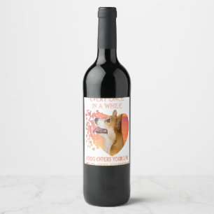 Every Once In A While A Dog Enters Your Life Corgi Wine Label