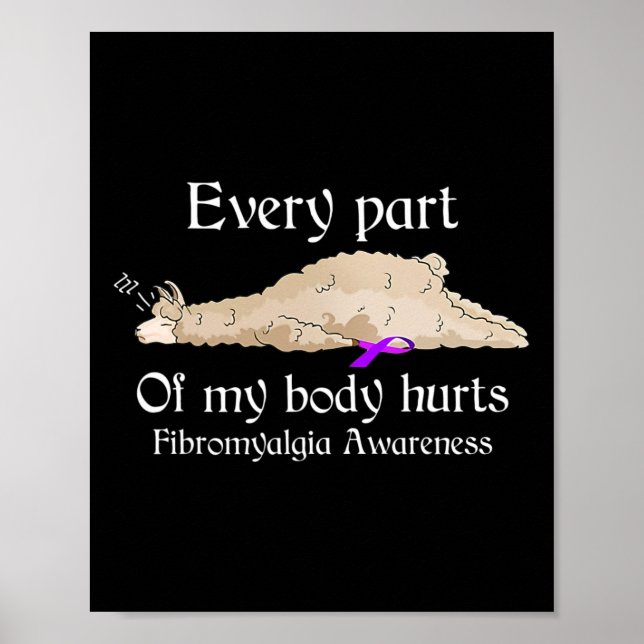 Every part of my body hurts fibromyalgia awareness poster (Front)