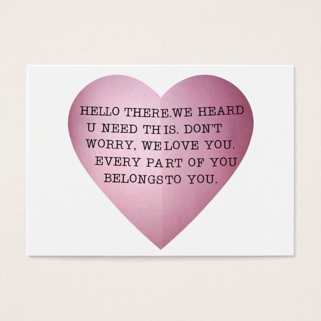 EVERY PART OF YOU BELONGS TO YOU. (Front)