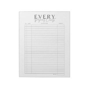 Every Payment Counts Simple Elegant Minimalistic Notepad