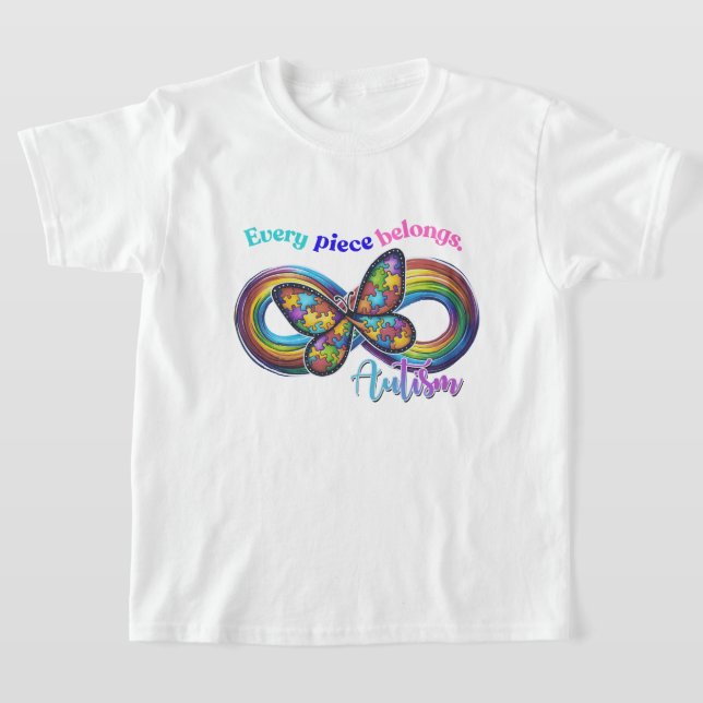 Every Piece Shines – Autism Butterfly Tee (Laydown)