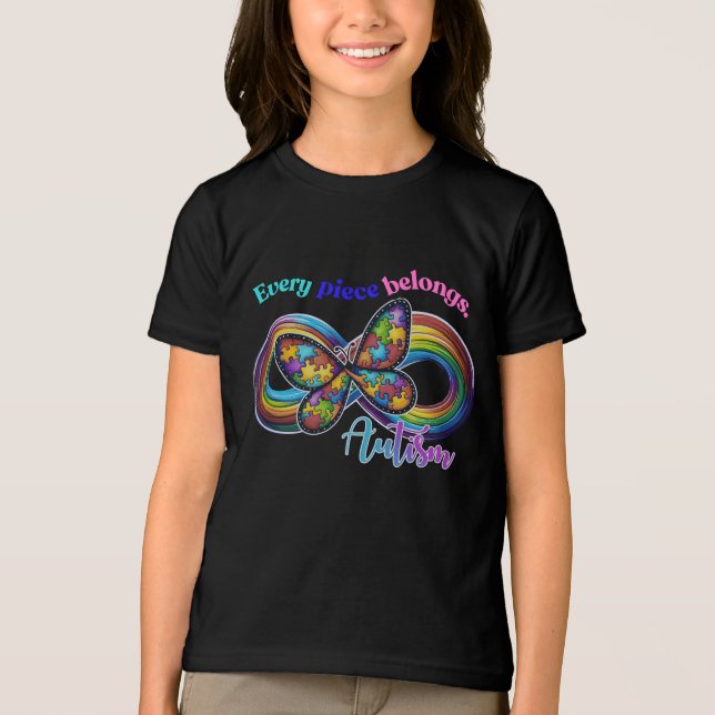 Every Piece Shines – Autism Butterfly Tee (Front)