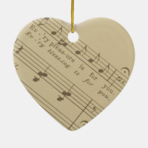 "Every Pleasure Is For You" - Music Heart Ornament
