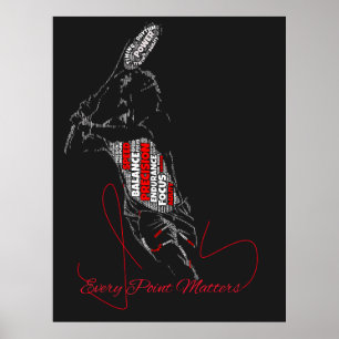 Every Point Matters Tennis Typography T-Shirt Poster
