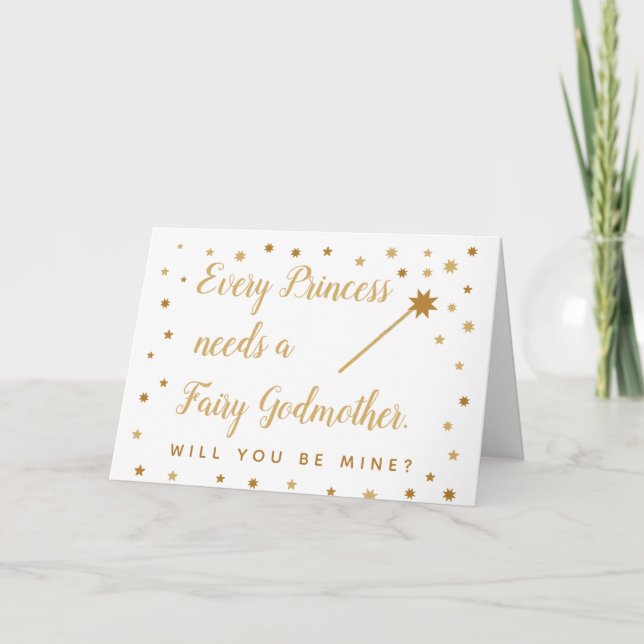 Every Princess Needs a Fairy Godmother Proposal Card (Front)