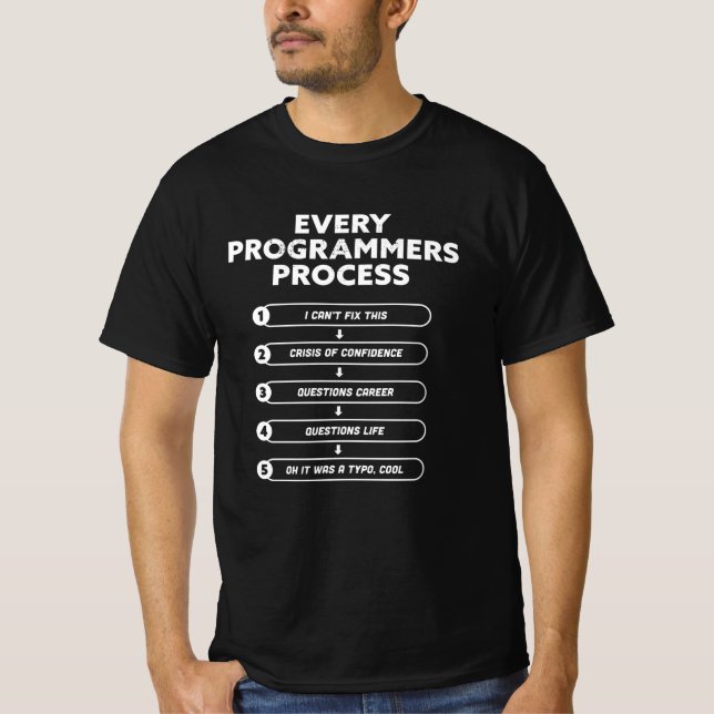 Every Programmers Process - Funny Gift T-Shirt (Front)
