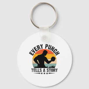 Every Punch Tells A Story Boxer Sports Gym Athlete Key Ring