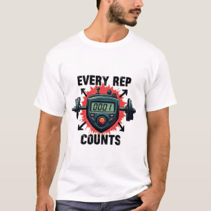 Every Rep Counts: Bold Fitness Timer & Barbell T-Shirt