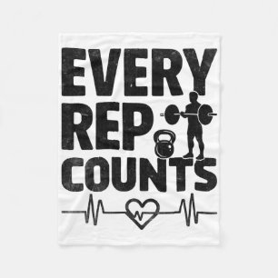 Every Rep Counts Weightlifter Bodybuilding Bodybui Fleece Blanket