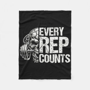 Every Rep Counts Weightlifter Bodybuilding Bodybui Fleece Blanket