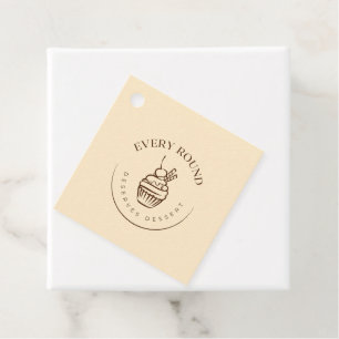 Every Round Deserves Dessert Brown And Cream Favour Tags