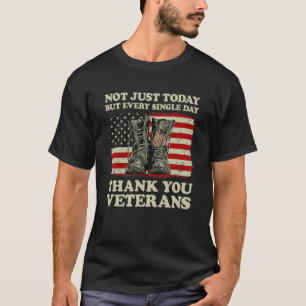 Every Single Day Thank You Veterans American Flag T-Shirt