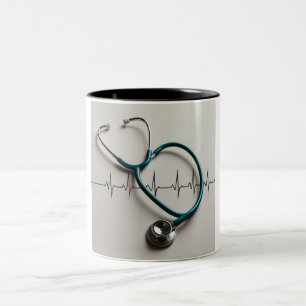 Every Sip Keeps the Heart Beating Two-Tone Coffee Mug