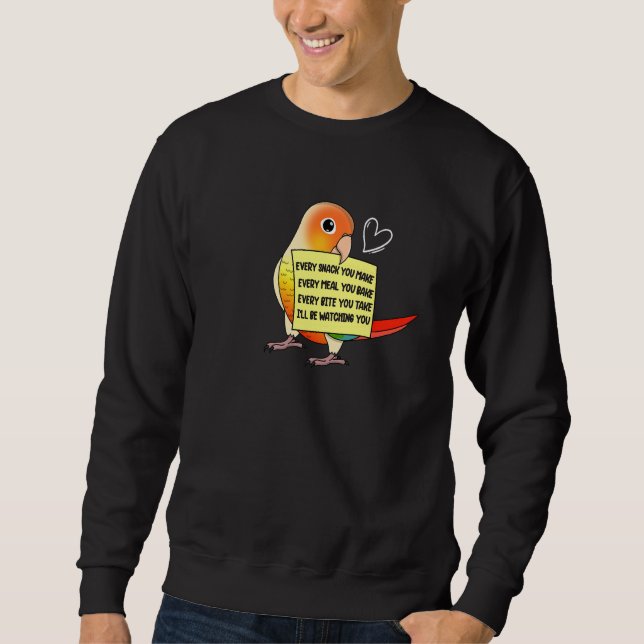 Every Snack Meal or Bite I Pineapple Conure Parrot Sweatshirt (Front)