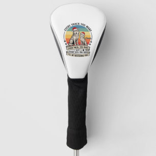 Every Snack You Make Dog Santa Hat Retro Sunset_1 Golf Head Cover