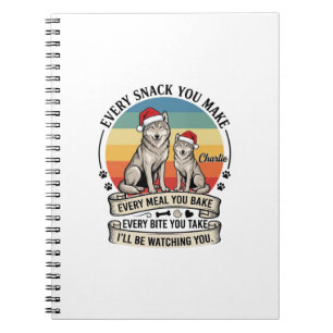 Every Snack You Make Dog Santa Hat Retro Sunset_1 Notebook