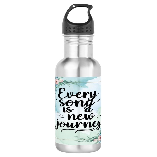 Every Song Is A New Journey 3 water bottle (Front)