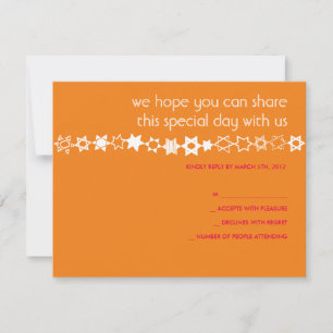 EVERY STAR IS UNIQUE Bar Bat Mitzvah Reply Card
