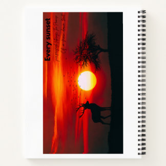 Every Sunset New Dawn Deer Silhouette Spiral 📒 Notebook