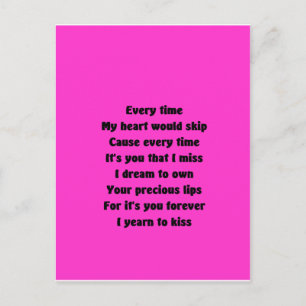 Every time my heart would skip postcard