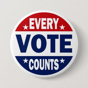 Every Vote Counts 7.5 Cm Round Badge