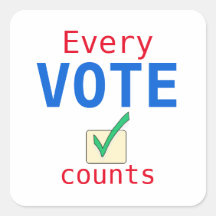 Every Vote Counts Custom Size Election Sticker