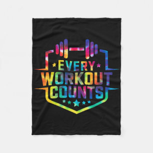 Every Workout Counts Funny Gym Sayings Motivated T Fleece Blanket