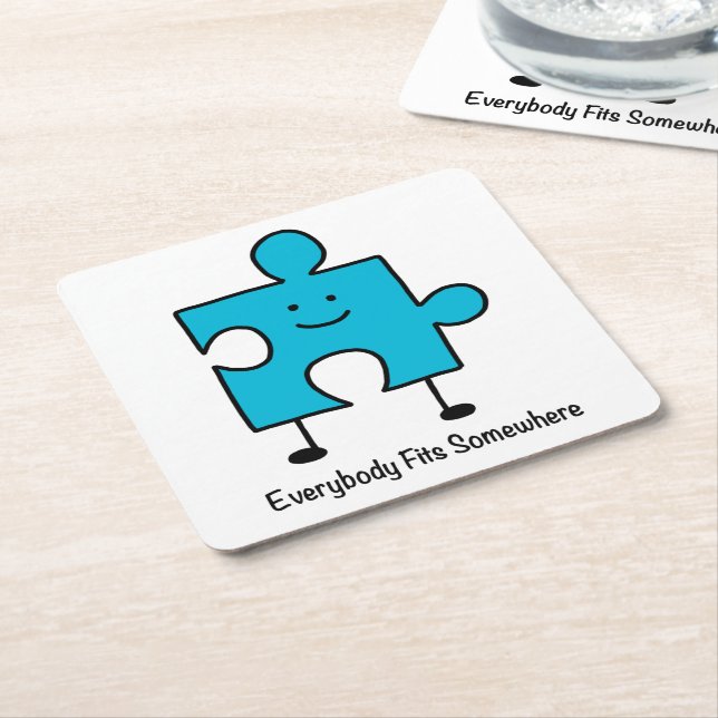Everybody Fits Somewhere Paper Coaster (Angled)