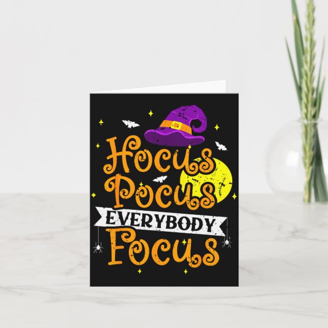 Everybody Focus Funny Halloween Teacher Men Women  Card (Front)