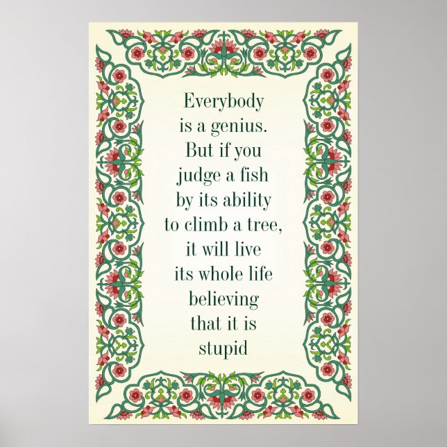 Everybody is a genius. But if you judge a fish by Poster (Front)