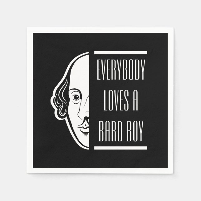 Everybody Loves A Bard Boy Shakespeare Thespian Napkin (Front)