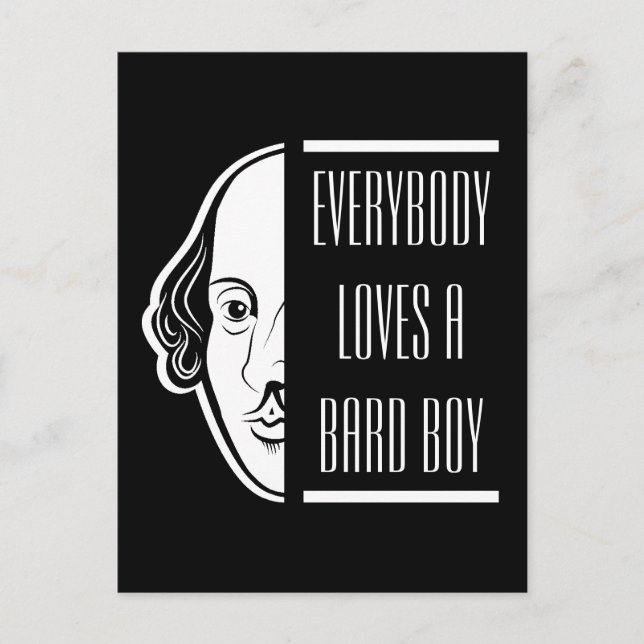 Everybody Loves A Bard Boy Shakespeare Thespian Postcard (Front)
