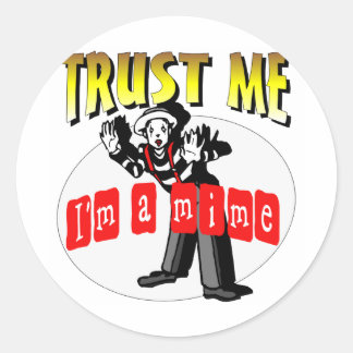 Everybody Loves A Mime Classic Round Sticker