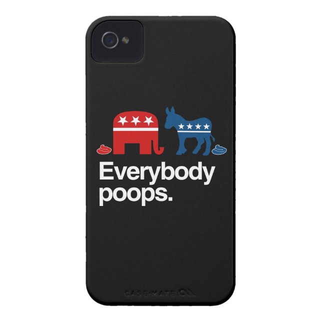 EVERYBODY POOPS POLITICAL Case-Mate iPhone CASE (Back)