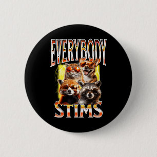 Everybody Stims Autism Awareness Bootleg Neurodive 6 Cm Round Badge