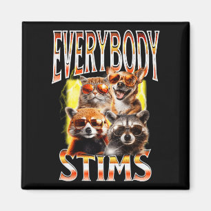 Everybody Stims Autism Awareness Bootleg Neurodive Magnet