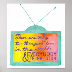 Everybody & Television (turquoise & purple) Poster