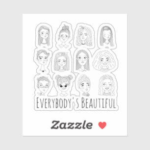 Everybody's Beautiful Feminist Doodle Art