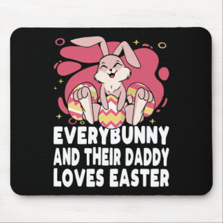 Everybunny And Their Daddy Love Easter Bunny Famil Mouse Mat