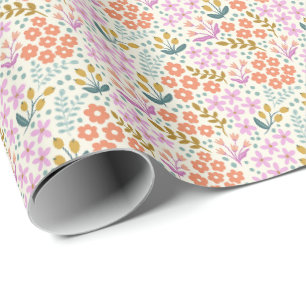 Everyday Ditsy Floral in Jewel Tones Wrapping Paper