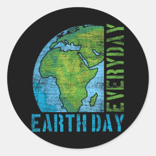 Everyday Earth Day Classic Round Sticker