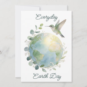 Everyday Earth Day Hummingbird Bird Holiday Card
