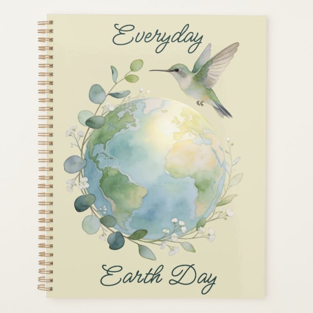 Everyday Earth Day Hummingbird Bird Planner (Front)