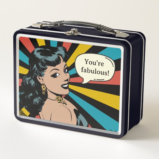 Everyday Fabulous Pinup: Celebrate Yourself! Metal Lunch Box (Front)