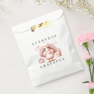 Everyday Grateful Custom Fall Turkey Thanksgiving Favour Bags
