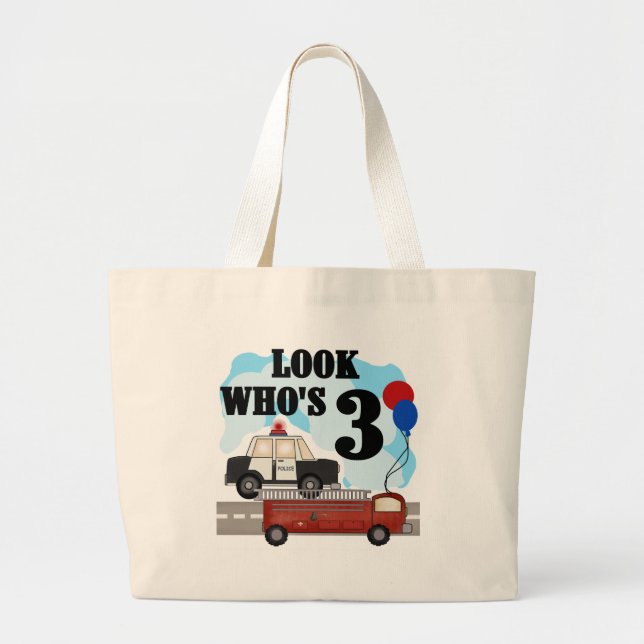 Everyday Heroes 3rd Birthday Tshirts and Gifts Large Tote Bag (Front)