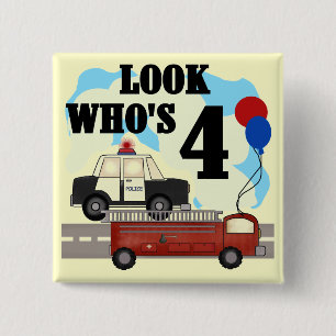 Everyday Heroes 4th Birthday 15 Cm Square Badge
