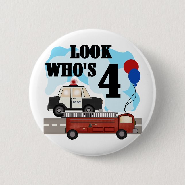 Everyday Heroes 4th Birthday 6 Cm Round Badge (Front)