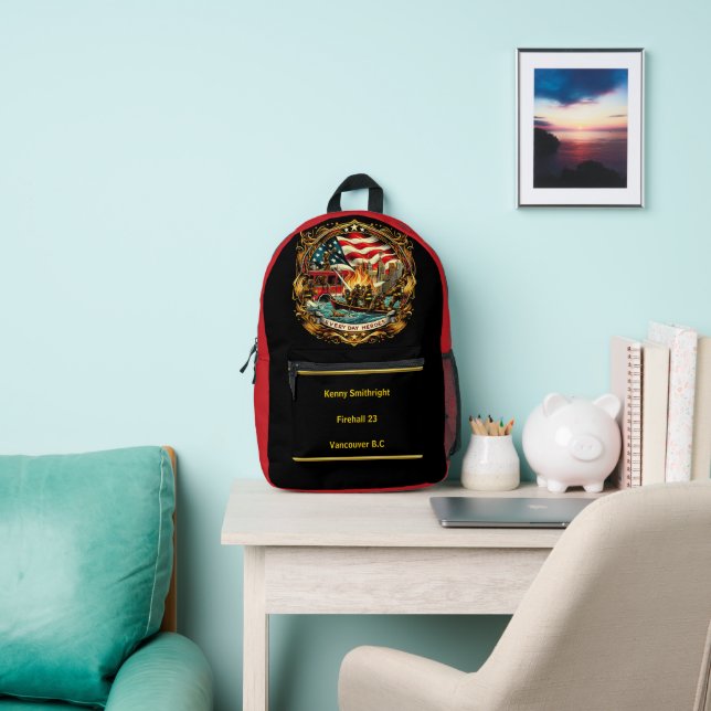 Everyday Heroes Firefighters Battling Blaze Printed Backpack (Insitu)