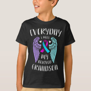 Everyday I Miss My Beloved Grandson - Suicide Awar T-Shirt